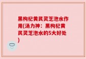 黑枸杞黄芪灵芝泡水作用(汤力神：黑枸杞黄芪灵芝泡水的5大好处)