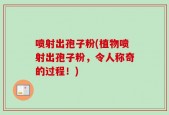 喷射出孢子粉(植物喷射出孢子粉，令人称奇的过程！)