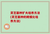 灵芝菌种扩大培养方法(灵芝菌种的规模化培养方法)