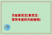 万能黑灵芝(黑灵芝：营养丰富的万能植物)
