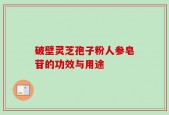 破壁灵芝孢子粉人参皂苷的功效与用途