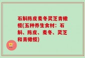 石斛陈皮麦冬灵芝青橄榄(五种养生食材：石斛、陈皮、麦冬、灵芝和青橄榄)