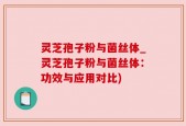 灵芝孢子粉与菌丝体_灵芝孢子粉与菌丝体：功效与应用对比)