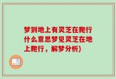 梦到地上有灵芝在爬行什么意思梦见灵芝在地上爬行，解梦分析)