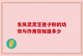 东风灵灵芝孢子粉的功效与作用你知道多少