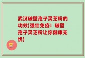 武汉破壁孢子灵芝粉的功效(强壮免疫！破壁孢子灵芝粉让你健康无忧)