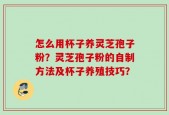 怎么用杯子养灵芝孢子粉？灵芝孢子粉的自制方法及杯子养殖技巧？
