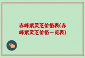 赤峰紫灵芝价格表(赤峰紫灵芝价格一览表)
