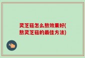 灵芝菇怎么熬效果好(熬灵芝菇的最佳方法)