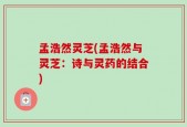 孟浩然灵芝(孟浩然与灵芝：诗与灵药的结合)