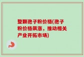 整颗孢子粉价格(孢子粉价格飙涨，推动相关产业开拓市场)