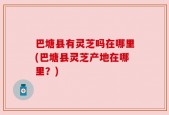 巴塘县有灵芝吗在哪里(巴塘县灵芝产地在哪里？)