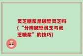 灵芝糖浆是破壁灵芝吗(“分辨破壁灵芝与灵芝糖浆”的技巧)
