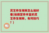 灵芝养生视频怎么拍好看(拍摄营养丰富的灵芝养生视频，有何技巧？)
