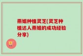 燕姐种植灵芝(灵芝种植达人燕姐的成功经验分享)