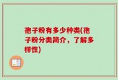 孢子粉有多少种类(孢子粉分类简介，了解多样性)