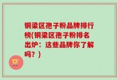 铜梁区孢子粉品牌排行榜(铜梁区孢子粉排名出炉：这些品牌你了解吗？)