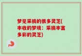 梦见采摘的很多灵芝(丰收的梦境：采摘丰富多彩的灵芝)