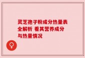 灵芝孢子粉成分热量表全解析 看其营养成分与热量情况