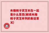 木雕桃子灵芝长在一起是什么意思(解读木雕桃子灵芝并列的象征意义)