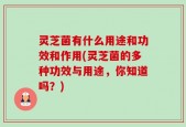 灵芝菌有什么用途和功效和作用(灵芝菌的多种功效与用途，你知道吗？)