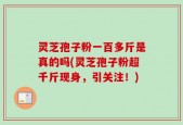 灵芝孢子粉一百多斤是真的吗(灵芝孢子粉超千斤现身，引关注！)
