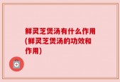 鲜灵芝煲汤有什么作用(鲜灵芝煲汤的功效和作用)