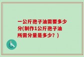 一公斤孢子油需要多少分(制作1公斤孢子油所需分量是多少？)