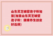 山东灵芝破壁孢子粉加盟(加盟山东灵芝破壁孢子粉：健康养生创业好选择)
