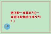 孢子粉一克是几勺(一克孢子粉相当于多少勺？)