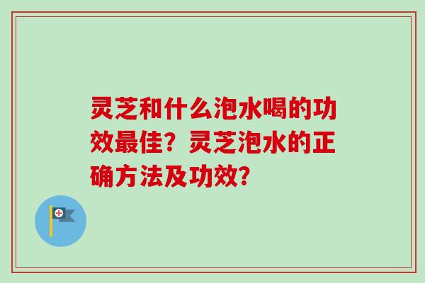 灵芝和什么泡水喝的功效佳?灵芝泡水的正确方法及功效? 灵芝和什么泡水喝的功效佳?灵芝泡水的正确方法及功效?
