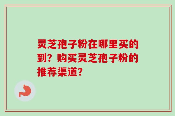 灵芝孢子粉在哪里买的到？购买灵芝孢子粉的推荐渠道？