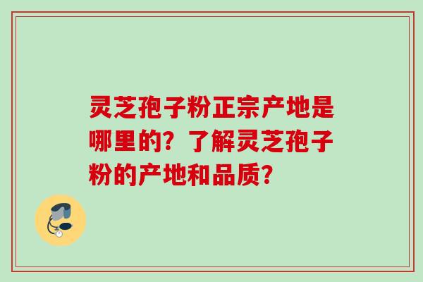 灵芝孢子粉正宗产地是哪里的？了解灵芝孢子粉的产地和品质？