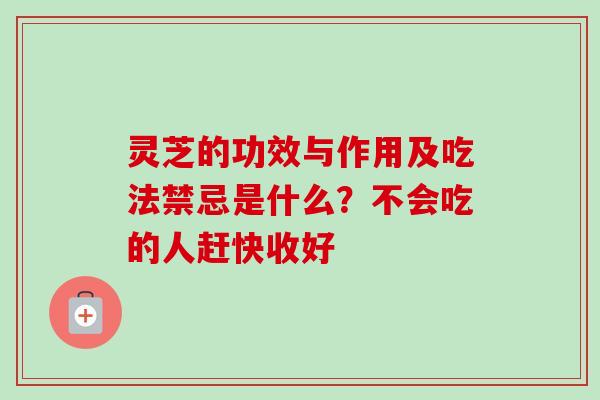 灵芝的功效与作用及吃法禁忌是什么?不会吃的人赶快收好 灵芝的功效与作用及吃法禁忌是什么?不会吃的人赶快收好