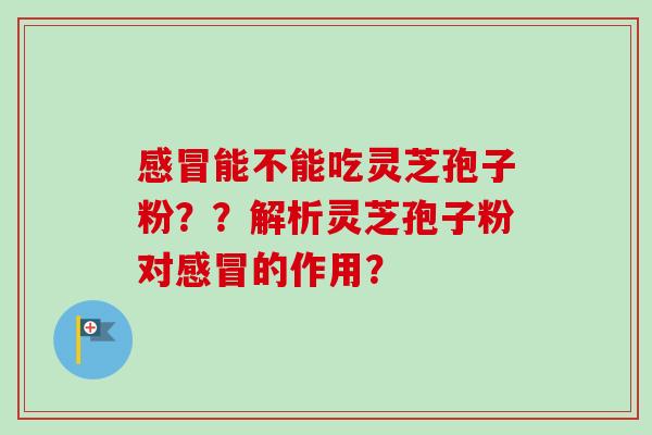 能不能吃灵芝孢子粉？？解析灵芝孢子粉对的作用？