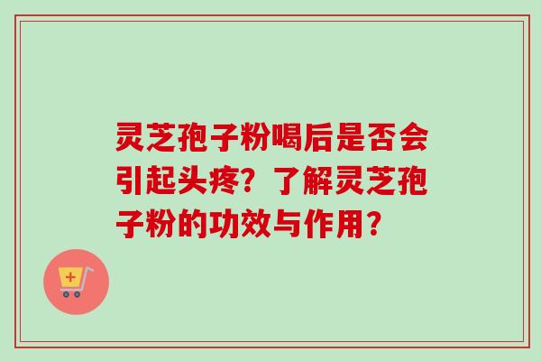 灵芝孢子粉喝后是否会引起头疼?了解灵芝孢子粉的功效与作用? 灵芝孢子粉喝后是否会引起头疼?了解灵芝孢子粉的功效与作用?