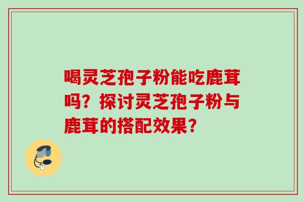 喝灵芝孢子粉能吃鹿茸吗？探讨灵芝孢子粉与鹿茸的搭配效果？