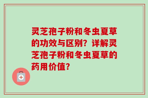 灵芝孢子粉和冬虫夏草的功效与区别？详解灵芝孢子粉和冬虫夏草的药用价值？