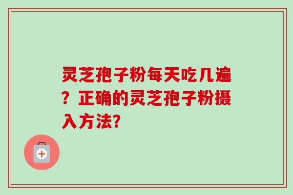灵芝孢子粉每天吃几遍?正确的灵芝孢子粉摄入方法? 灵芝孢子粉每天吃几遍?正确的灵芝孢子粉摄入方法?