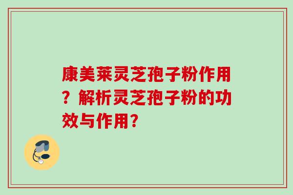 康美莱灵芝孢子粉作用？解析灵芝孢子粉的功效与作用？
