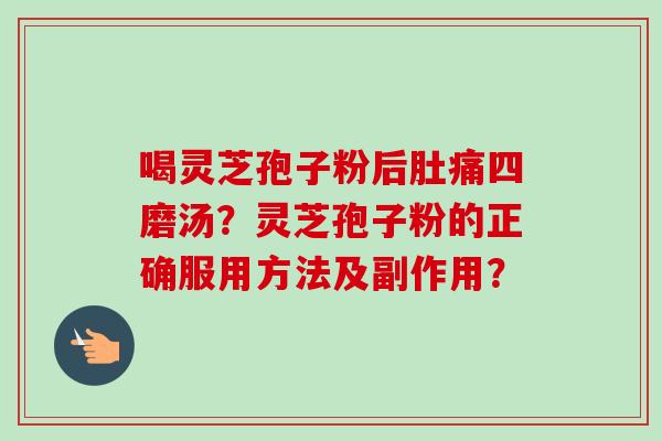 喝灵芝孢子粉后肚痛四磨汤？灵芝孢子粉的正确服用方法及副作用？