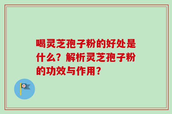 喝灵芝孢子粉的好处是什么？解析灵芝孢子粉的功效与作用？