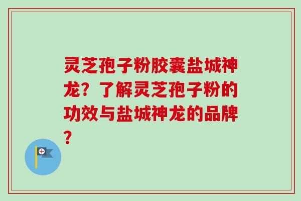 灵芝孢子粉胶囊盐城神龙？了解灵芝孢子粉的功效与盐城神龙的品牌？