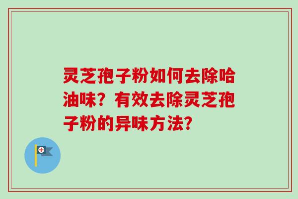 灵芝孢子粉如何去除哈油味？有效去除灵芝孢子粉的异味方法？