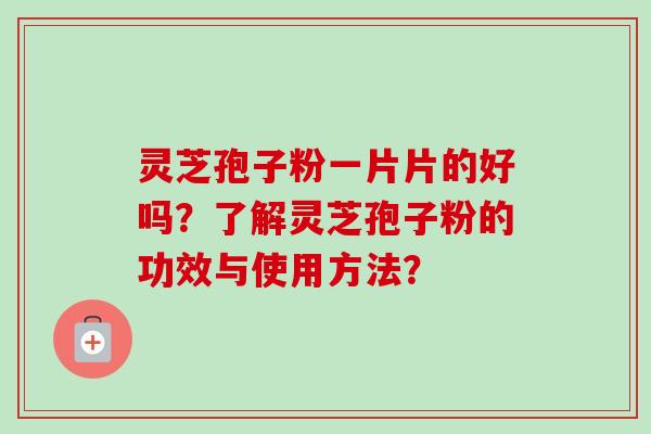 灵芝孢子粉一片片的好吗？了解灵芝孢子粉的功效与使用方法？