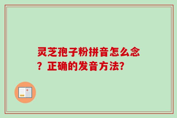 灵芝孢子粉拼音怎么念？正确的发音方法？