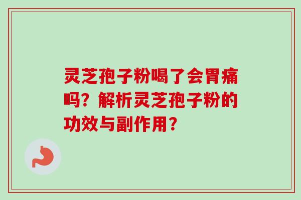 灵芝孢子粉喝了会胃痛吗？解析灵芝孢子粉的功效与副作用？