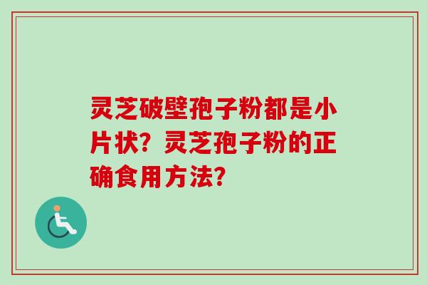 灵芝破壁孢子粉都是小片状？灵芝孢子粉的正确食用方法？