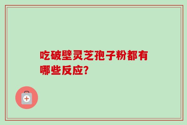 吃破壁灵芝孢子粉都有哪些反应？