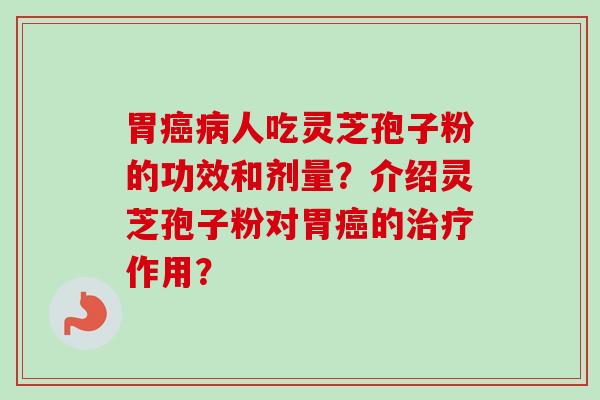 胃人吃灵芝孢子粉的功效和剂量?介绍灵芝孢子粉对胃的作用? 胃人吃灵芝孢子粉的功效和剂量?介绍灵芝孢子粉对胃的作用?